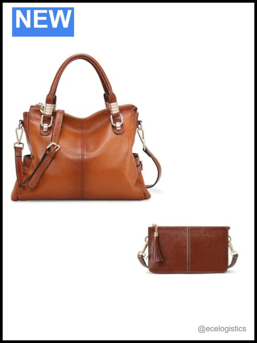 Leather Crossbody & Handbag Set RFID Blocking, Adjustable Strap